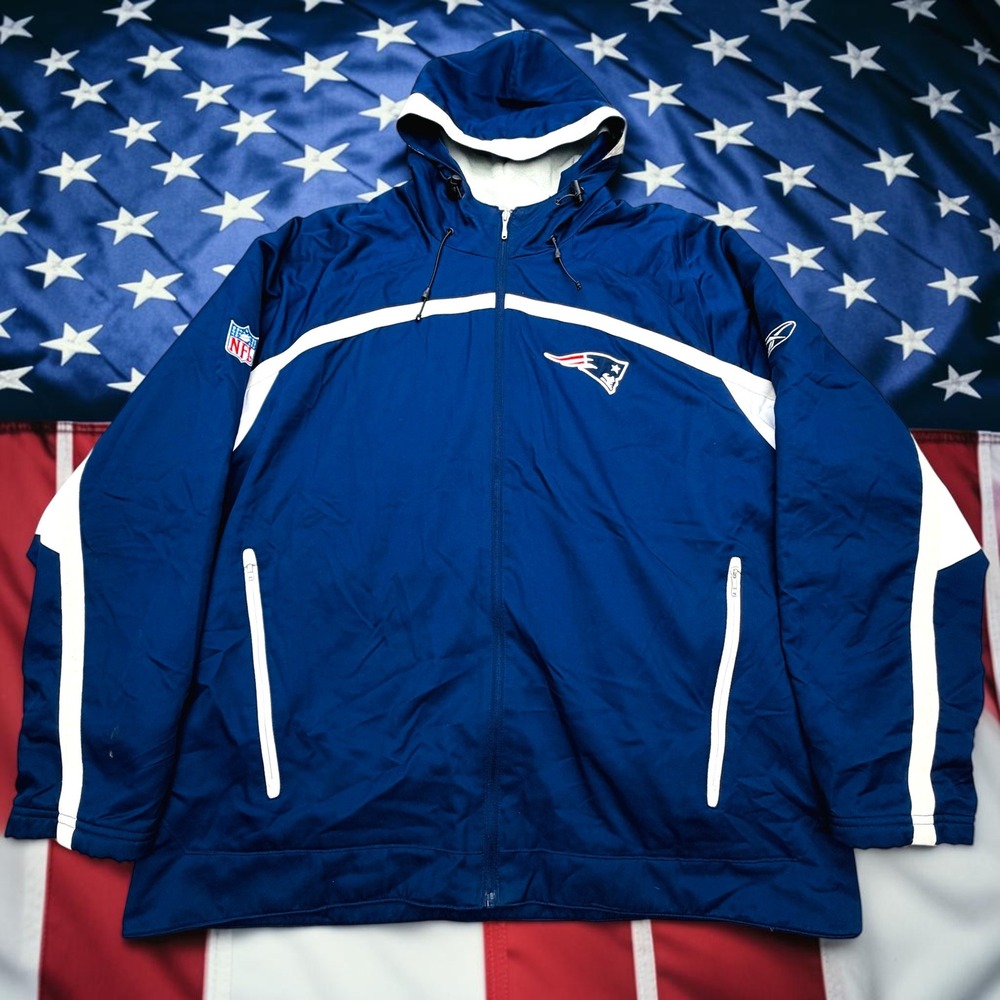 Vintage 2000s Reebok New England Patriots NFL Authentic Sideline Jacket Mens 2XL